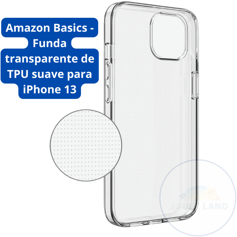 Funda transparente de TPU suave para iPhone 13 - Amazon Basics