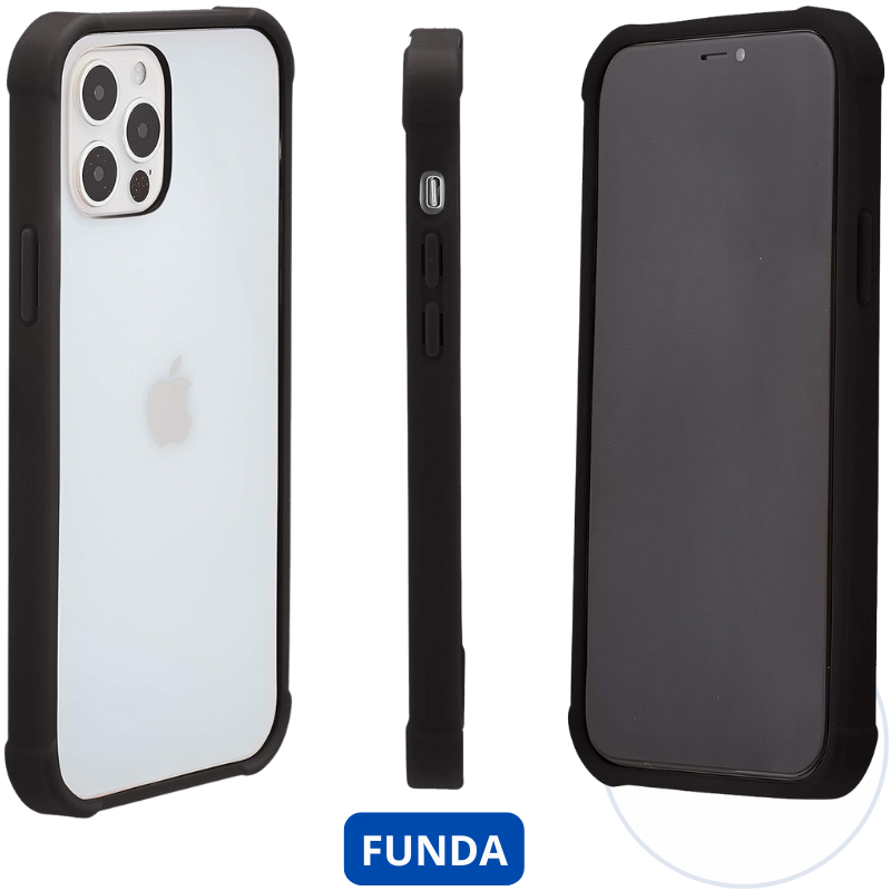 Funda AmazonBasics para iPhone 12 / iPhone 12 Pro con protección antigérmenes - TPU+PC - Negro